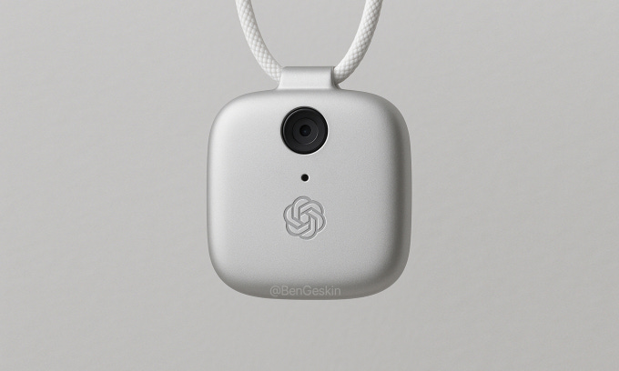 Hình dựng dựa trên dự đoán của Ming Chi Kuo về thiết bị AI của OpenAI và Jony Ive. Ảnh: Ben Geskin