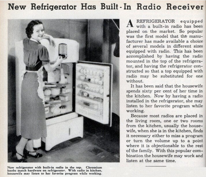 Some Gadgets Don't Need to be Mashed Together, Like This 1930s Radio-Fridge  — Paleofuture