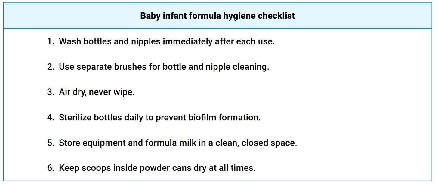 baby infant formula hygiene checklist baby infant formula hygiene checklist