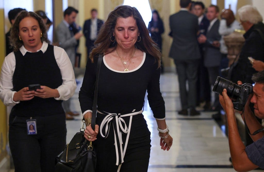 Rep. Nancy Mace departing after a meeting with Jeffrey Epstein abuse survivors.