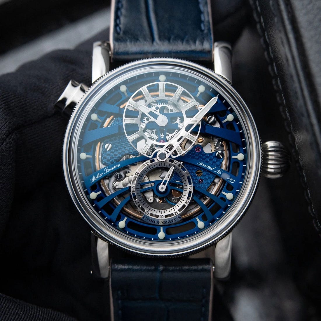 2025 Chronoswiss Q-Repeater Blue Note 42 Titanium / Skeletonized / Strap - Limited to 25 Pieces CH-1663T-BLSI Listing Image 1