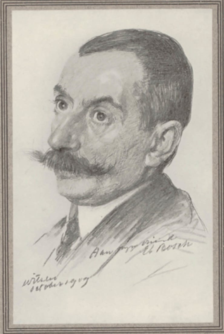 Portret van Etienne Bosch, in 1910 getekend door Willem Witsen voor tijdschrift Onze Kunst