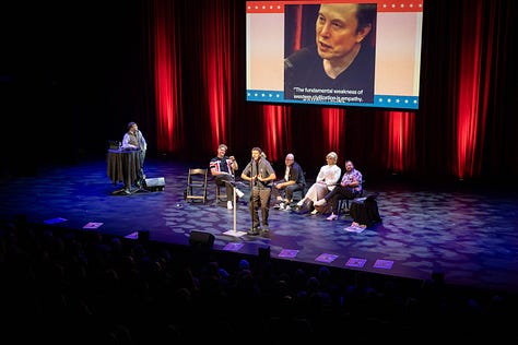 Photos of comedians on stage at the malthouse theatre peforming comedy.