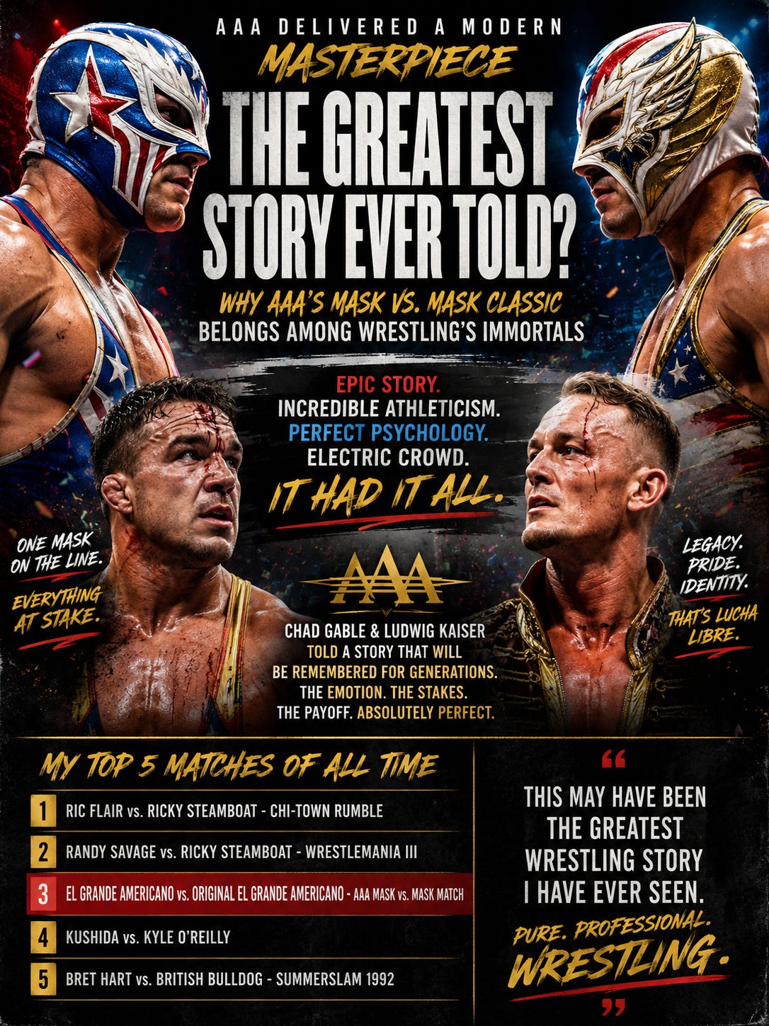 The Greatest Story Ever Told? Why AAA’s Mask vs. Mask Classic Belongs Among Wrestling’s Immortals
