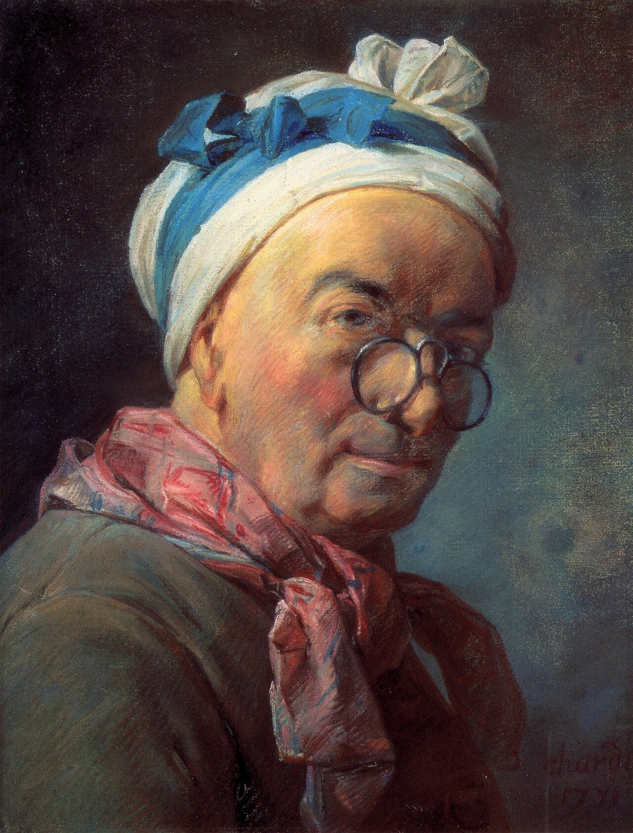 Chardin self portrait in pastel