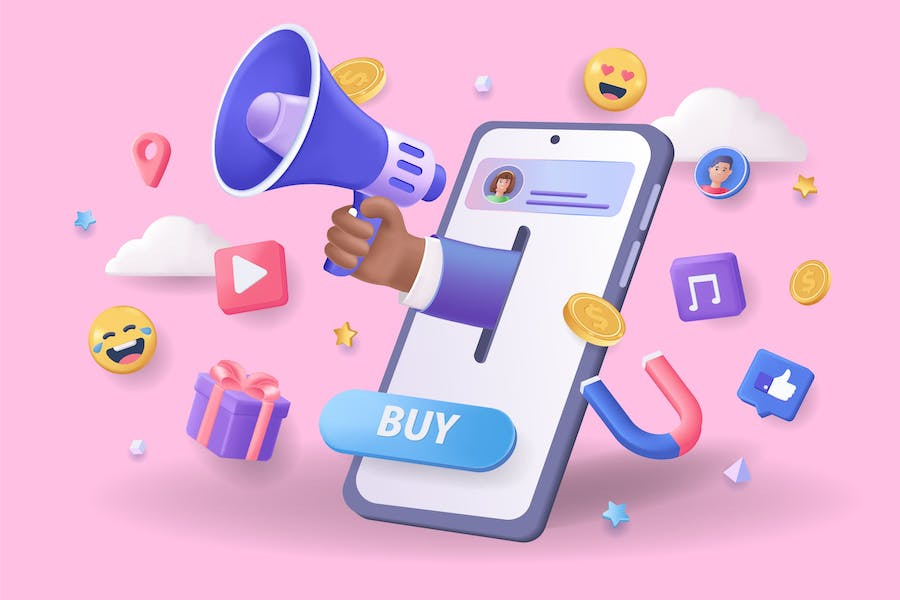 Digital Marketing - 3D Illustration, Graphics - Envato Elements