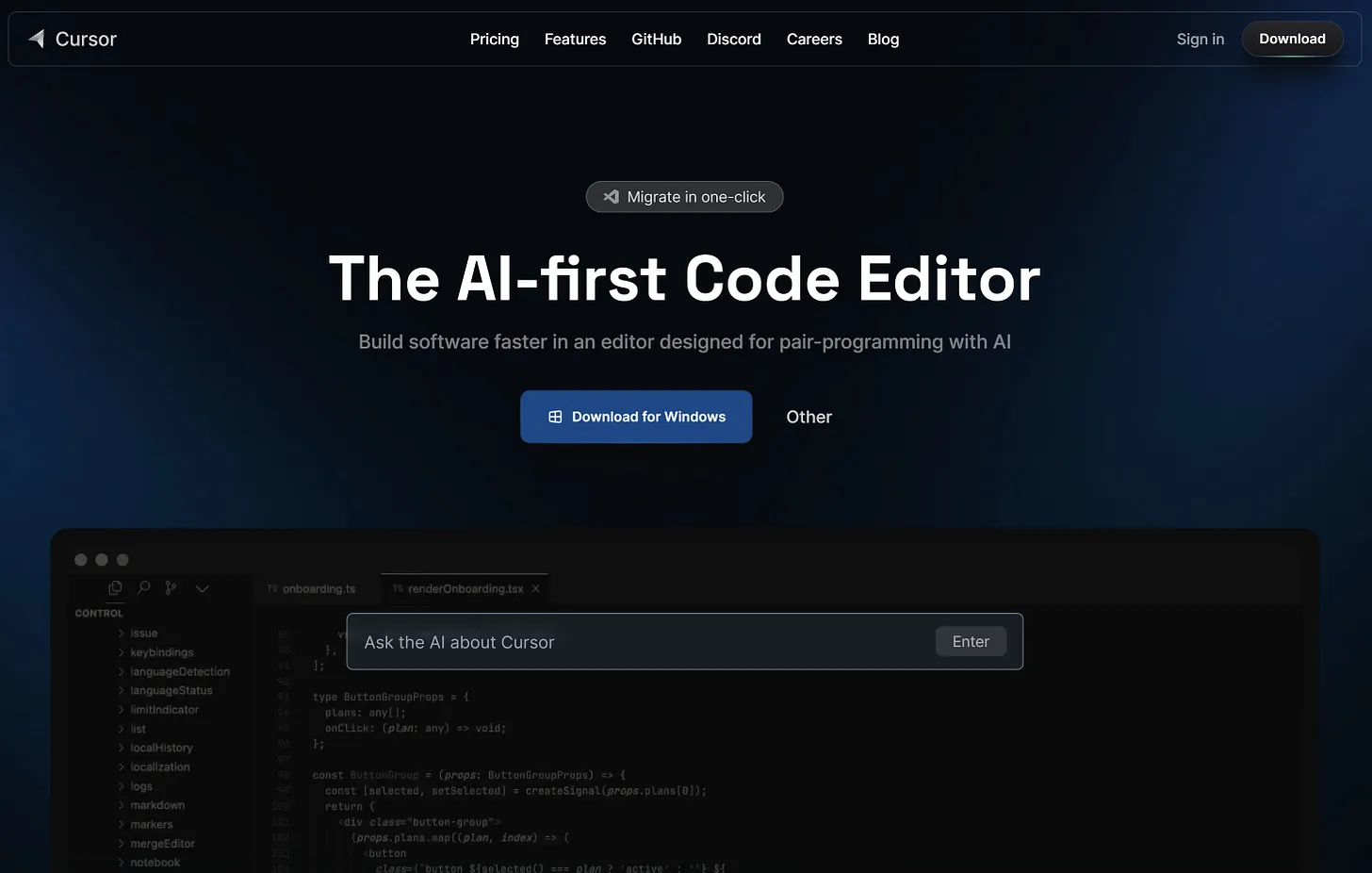 Cursor AI chat interface demonstrating conversational coding assistance and context awareness