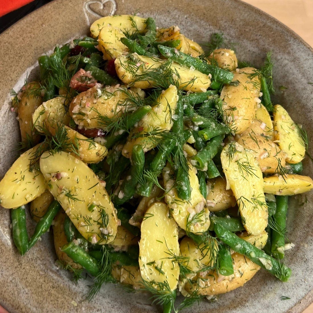 Potato & Green Bean Salad with capers, olives, and dill