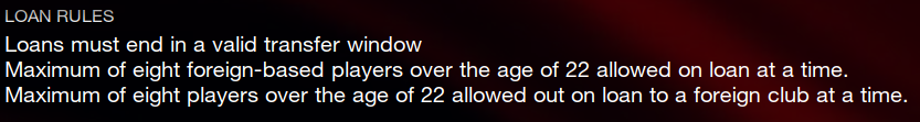 Football Manager 2023 Loan Rules