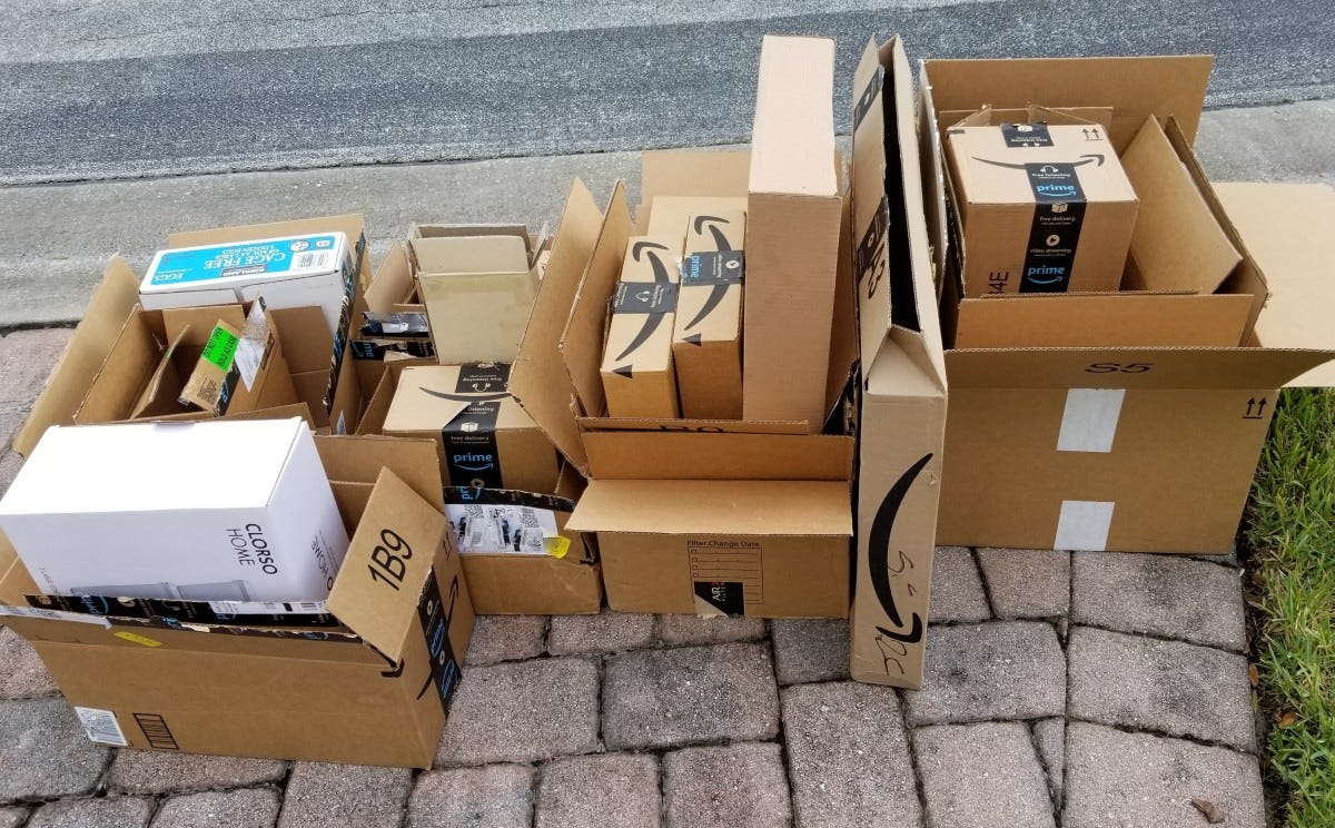 The boxes add up much too quickly. Don't send them to the landfill. The boxes add up much too quickly. Don't send them to the landfill.