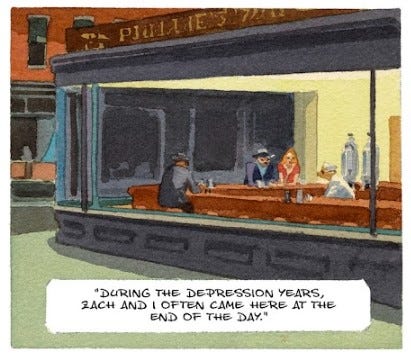 Yes, Hopper's Nighthawks in Blacksad - by Juanjo Guarnido