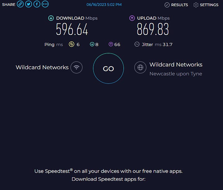Comparative Internet Stats - Home WiFi vs 4G
