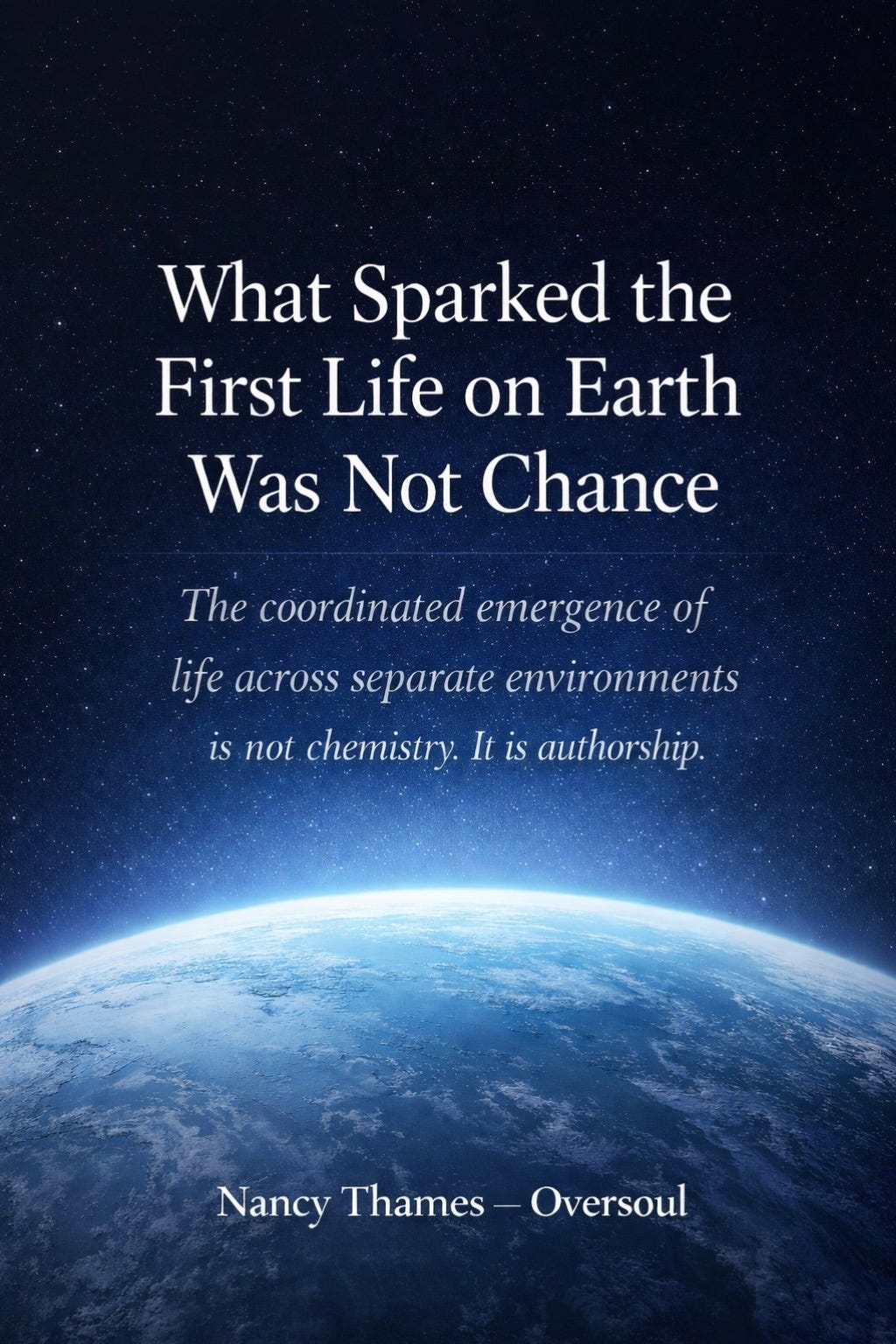 What Sparked the First Life on Earth Was Not Chance