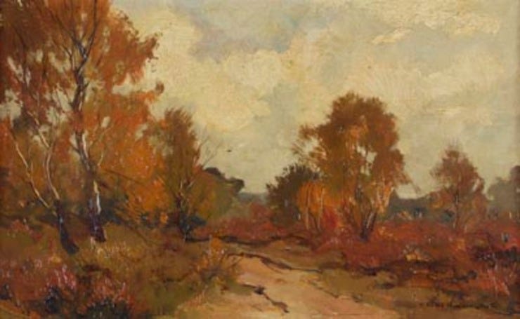 'Herfstlandschap, Hooge Veluwe' - Olieverf op doek: Xeno Münninghoff