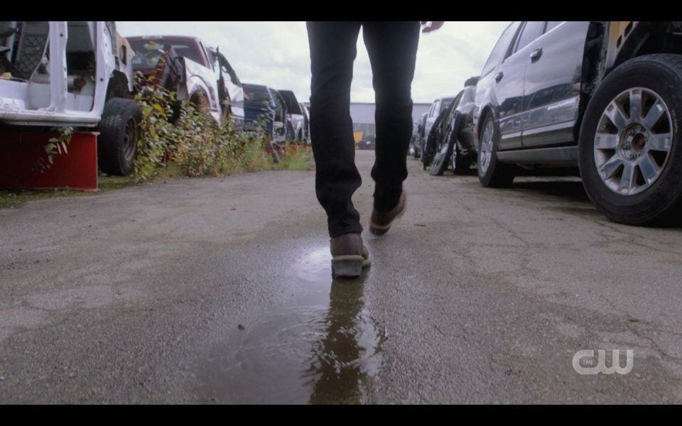 Close Up on Jensen Ackles thighs walking in car heap SPN Last Call Close Up on Jensen Ackles thighs walking in car heap SPN Last Call