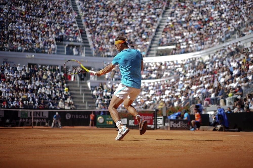 rafael nadal ball return to fernando verdasco italian open 2019 images rafael nadal ball return to fernando verdasco italian open 2019 images