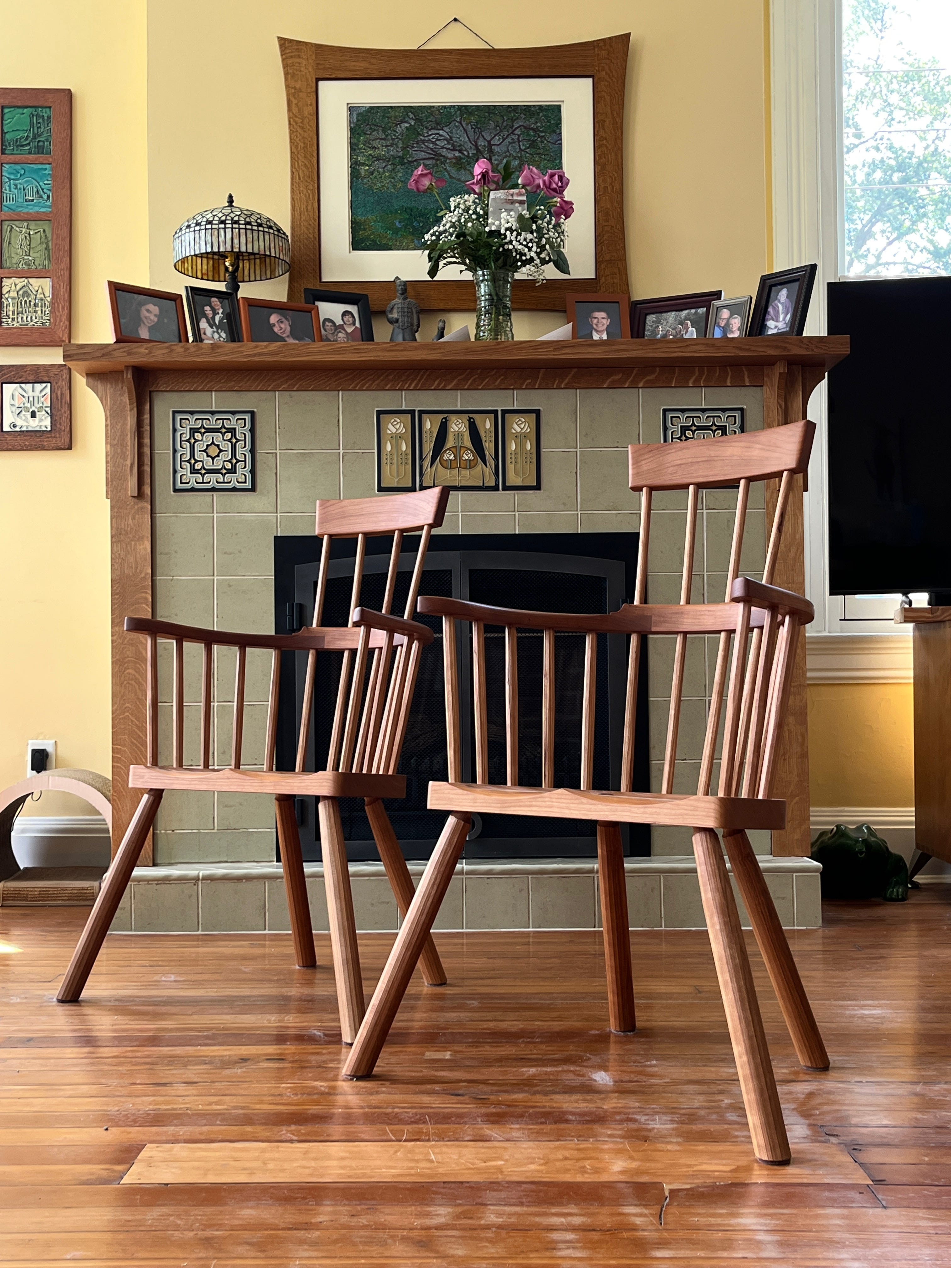 ヒグチユウコ ストール chairs For Sale: 2 Stick Chairs in Cherry - by Christopher Schwarz