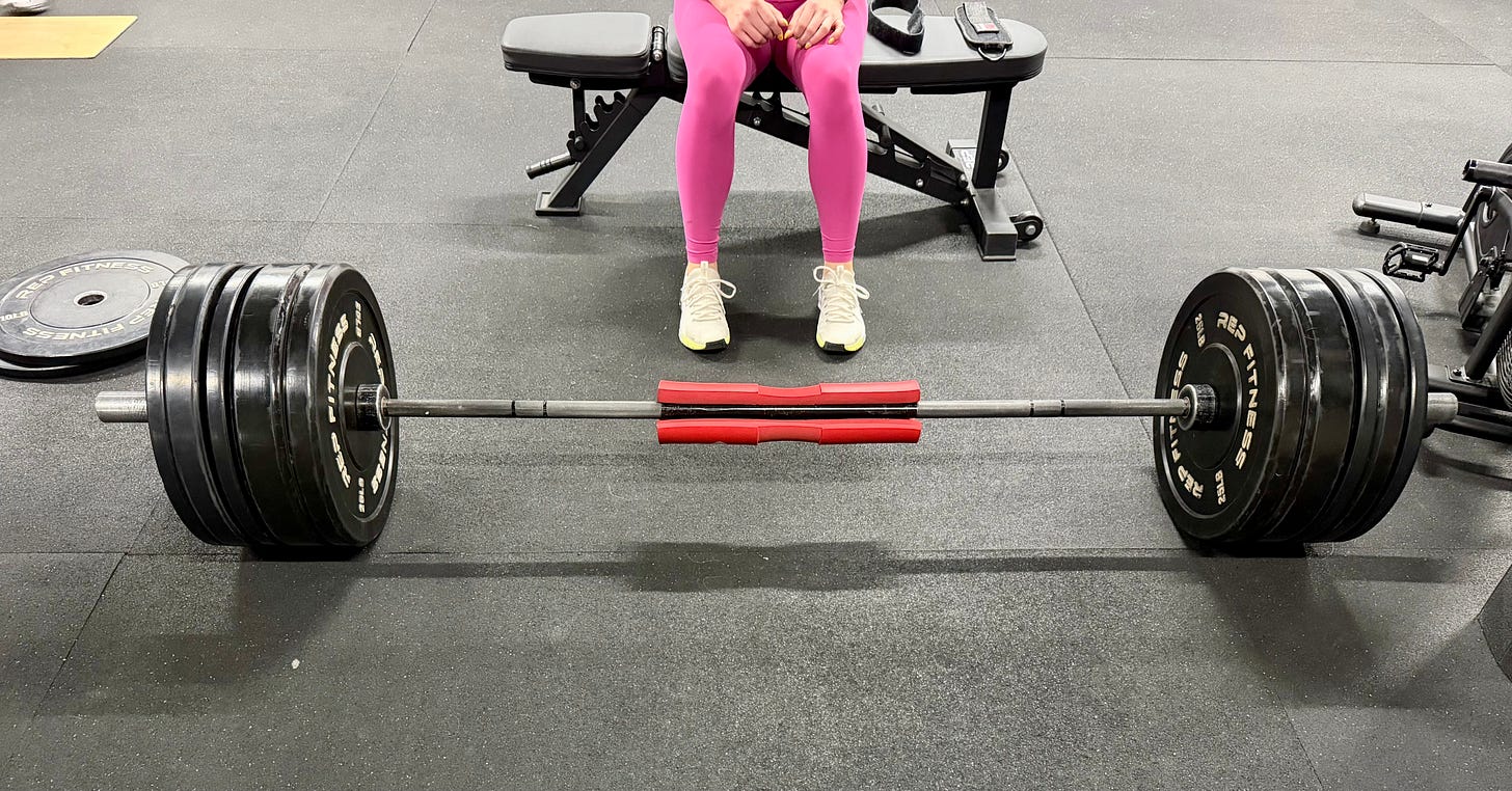 Picture of barbell with 275 pounds