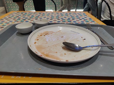 dishes at Talalak's vegan mall stalls