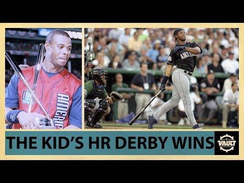 Ken Griffey Jr dominates the Home Run Derby! He has a record 3 derby wins