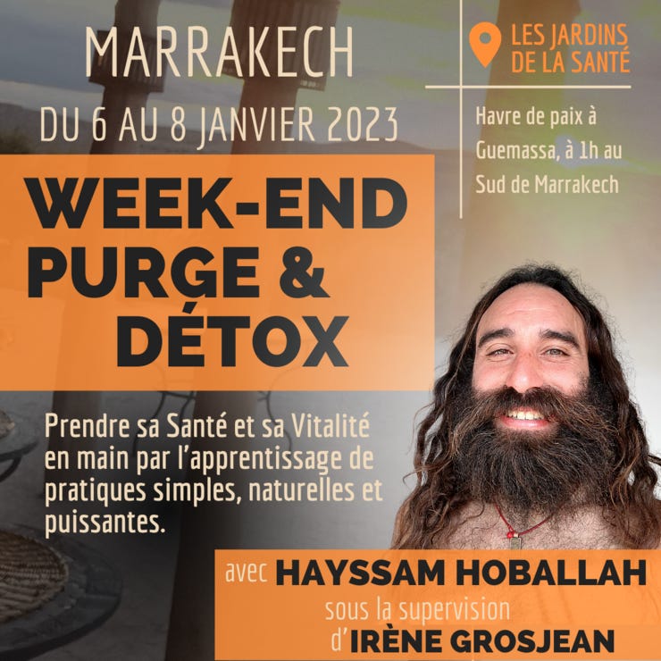 Week-end purge et détox aux Jardins de la Santé du 6 au 8 janvier 2023