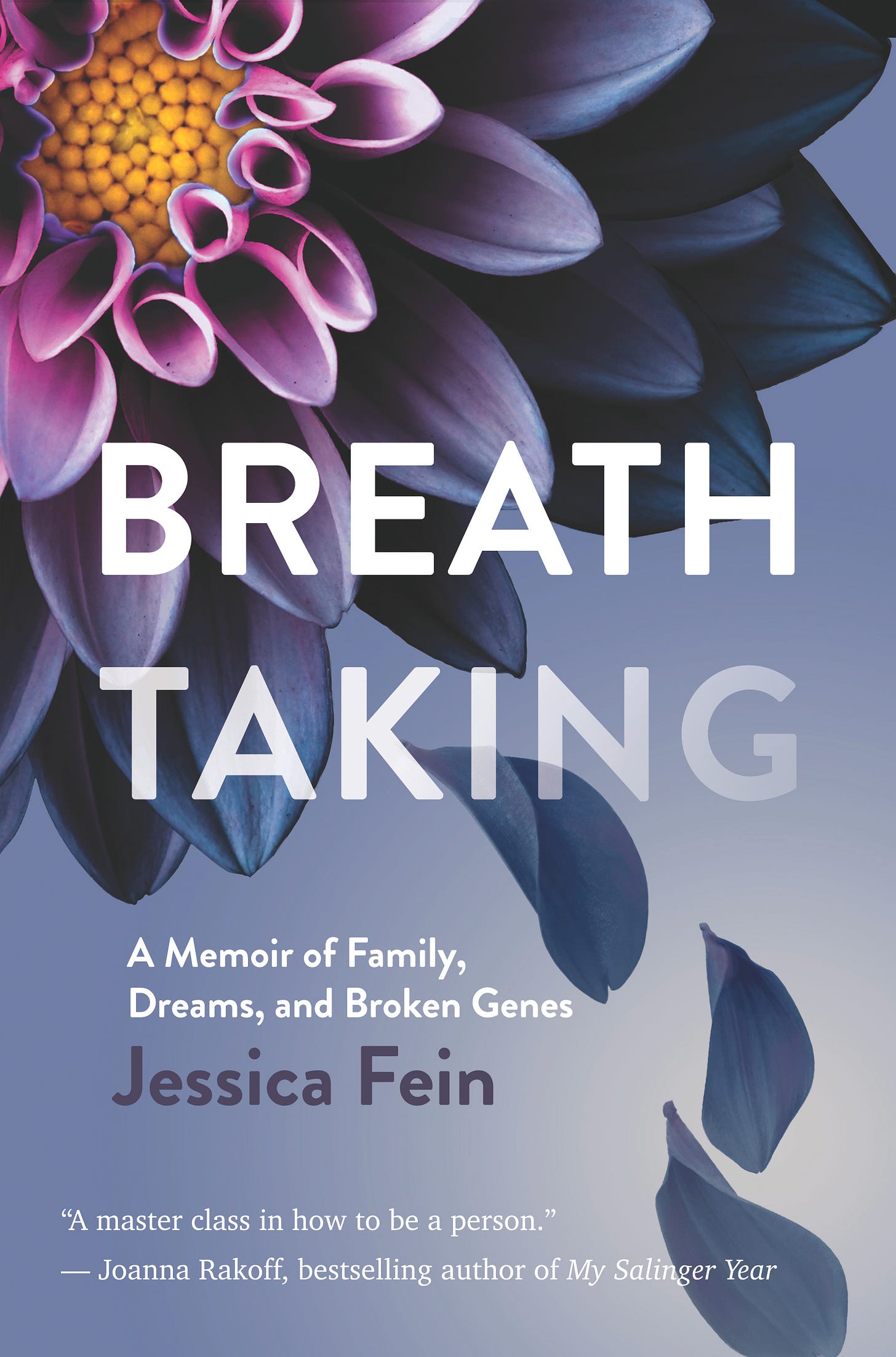 Jessica's book cover features a pink dalia flower
