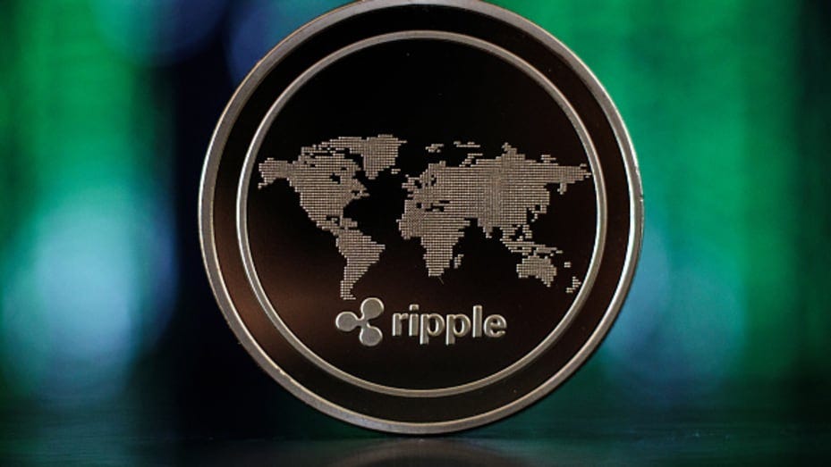 In this photo illustration of the ripple cryptocurrency 'altcoin' sits arranged for a photograph on April 25, 2018 in London, England. 