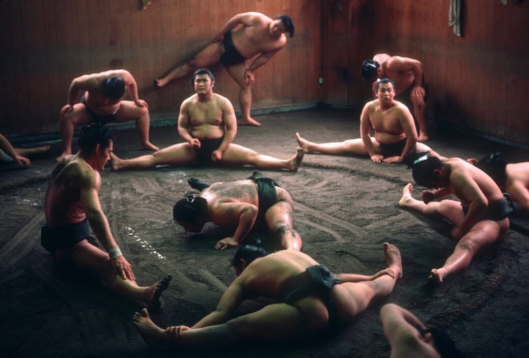 An Instagram  post added by slitrobo on Feb 26, 2024. The author is @burtglinnphoto. May present: folk wrestling, burt glinn, magnum photos, muscle, performing arts.