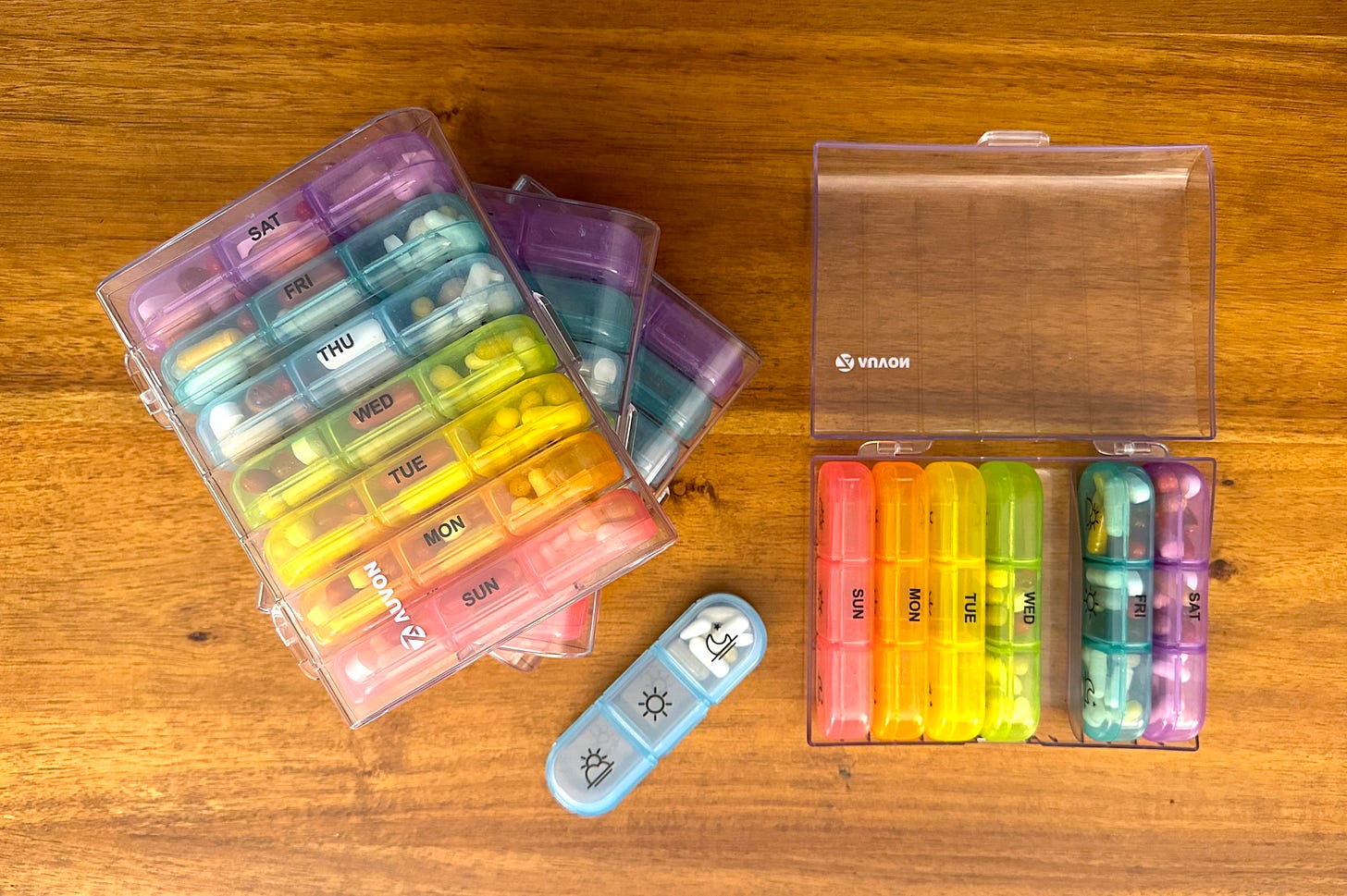 Photo of four, week capacity pill organizers
