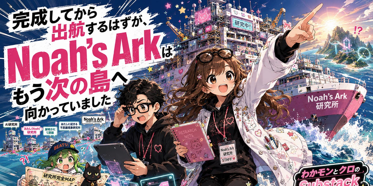 完成してから出航するはずが、Noah’s Arkはもう次の島へ向かっていました