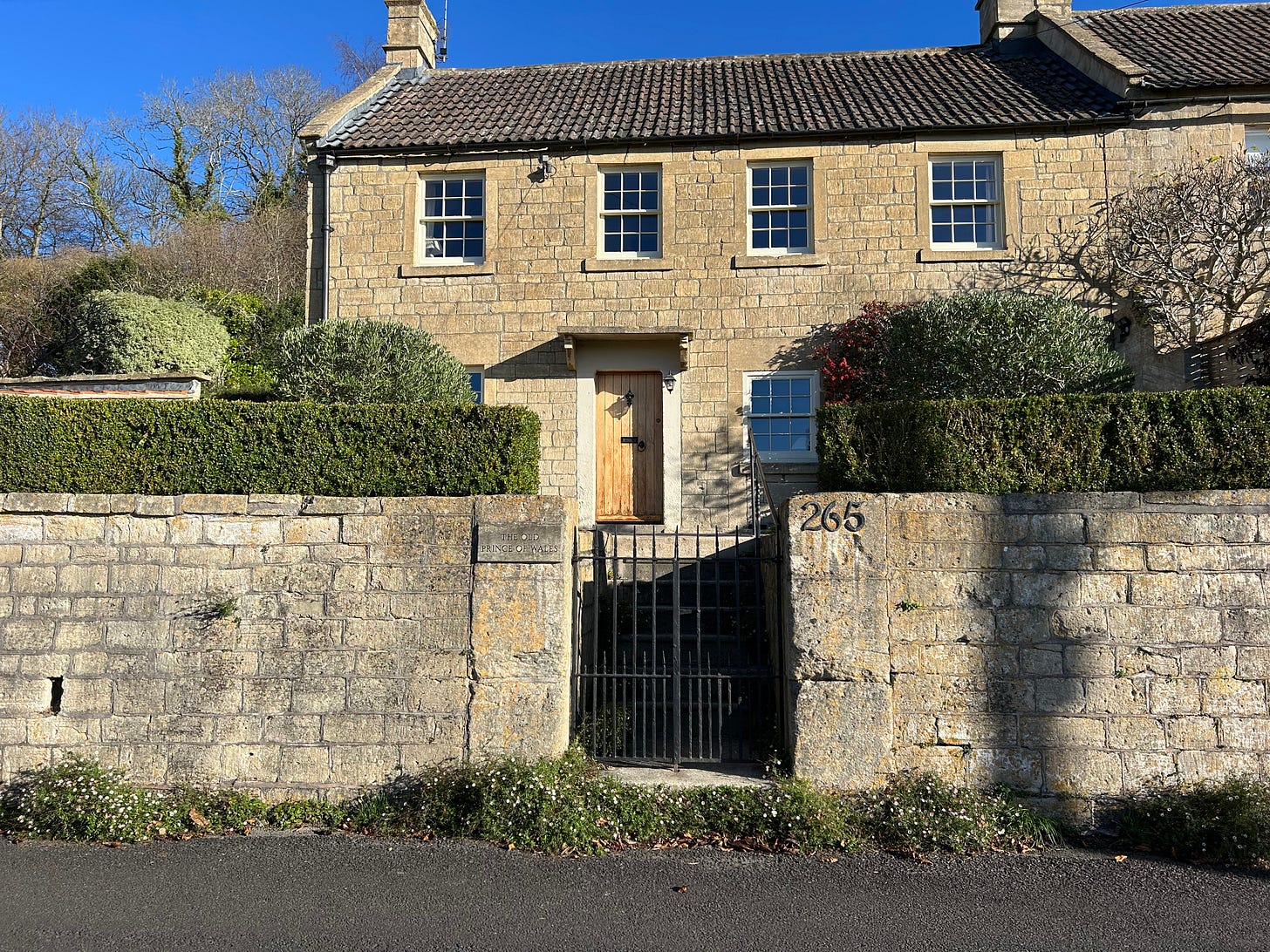 The stone built former Prince of Wales Pub in Turleigh, Wiltshire. Bathed in sunshine the front wall displays the the house name and its number, 265. Photo: Roland Nillward The stone built former Prince of Wales Pub in Turleigh, Wiltshire. Bathed in sunshine the front wall displays the the house name and its number, 265. Photo: Roland Nillward