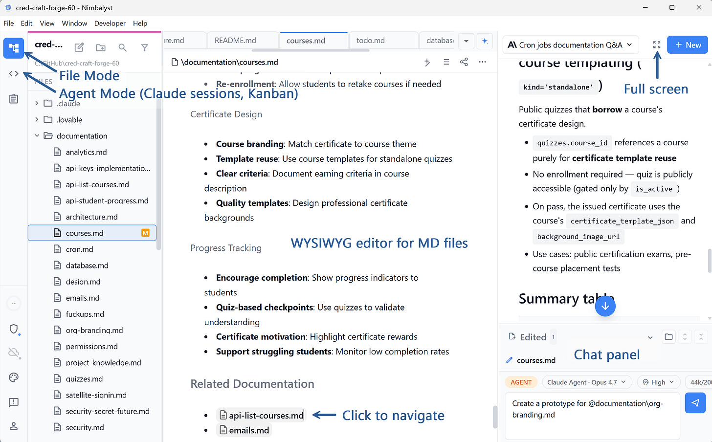 Nimbalyst - a visual workspace for Claude Code and Codex