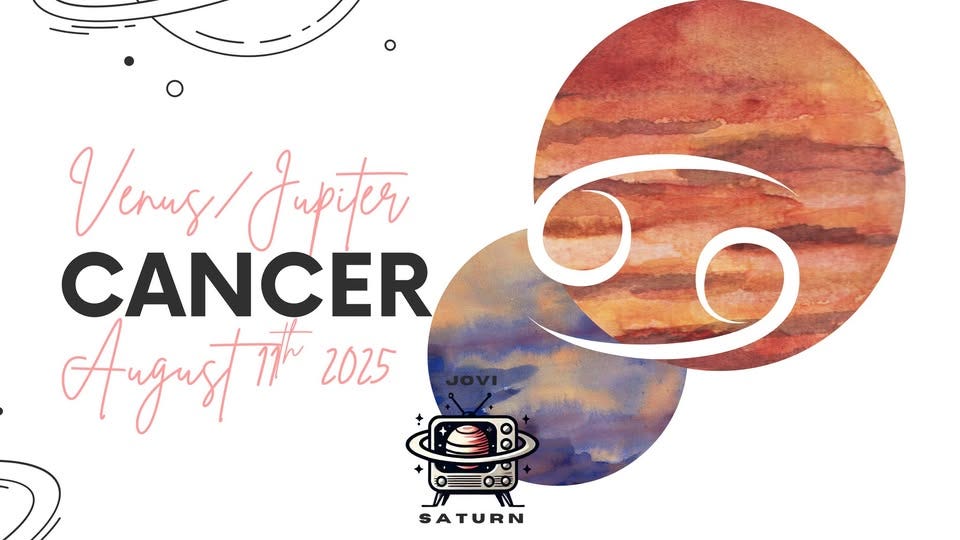 May be an image of text that says 'Verus Jupter CANCER August ブ 2025 SATURN' May be an image of text that says 'Verus Jupter CANCER August ブ 2025 SATURN'