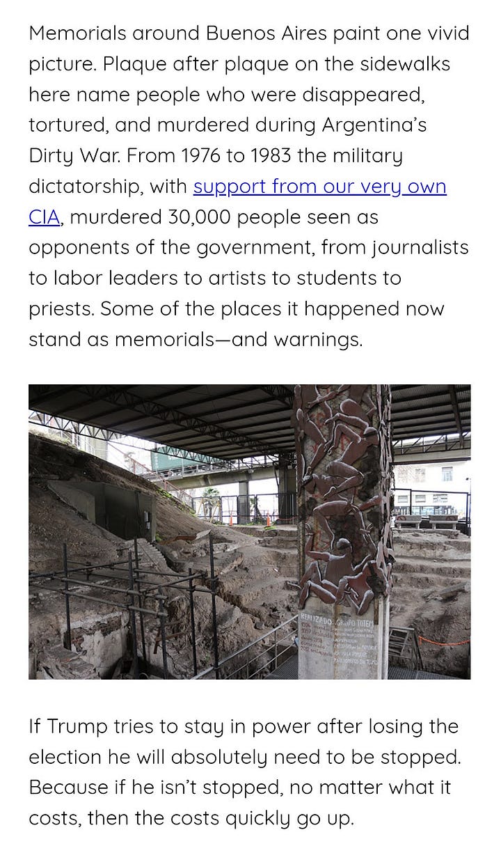 Trump post about rooting out leftist vermin, and some of philsmoke.com/democracies-die