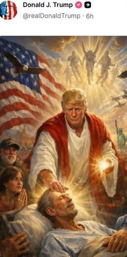 Puede ser una imagen de el Despacho Oval y texto que dice "Donald DonaldJ.Trump J. Trump @realDonaldTrump. 6h Α"