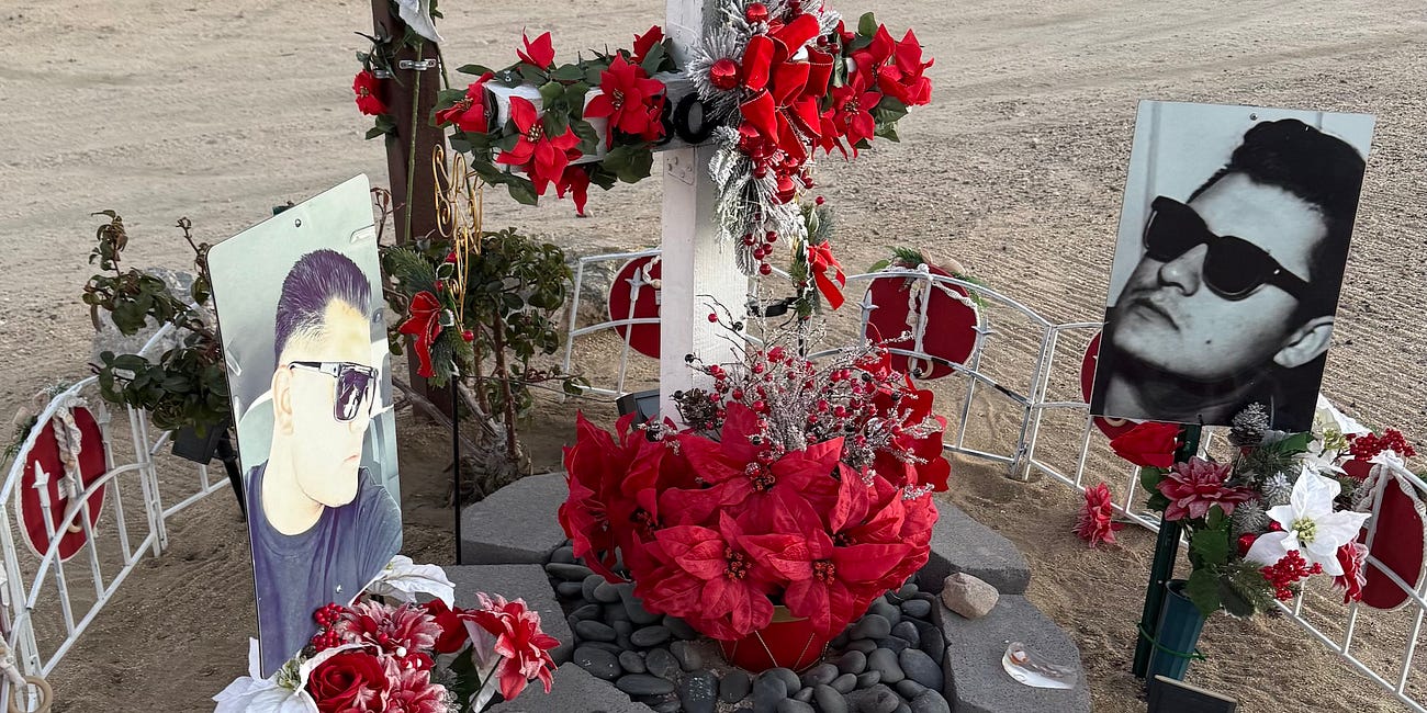 Remembering the Dead at Christmas on the Roads of the Mojave Desert