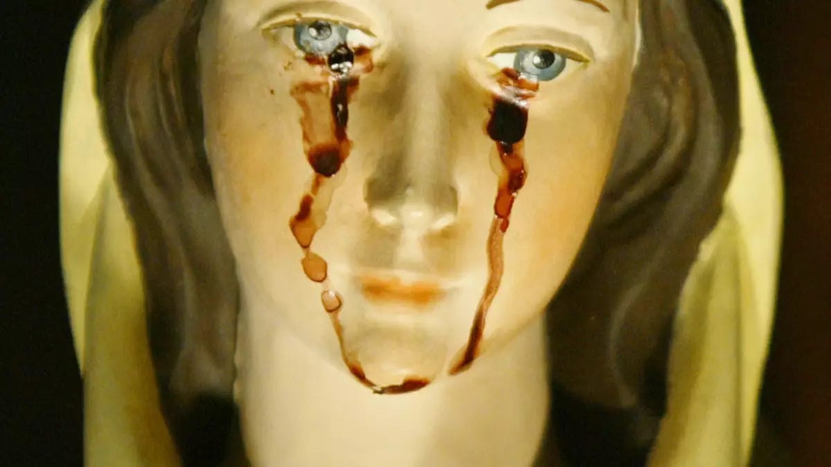 Chilling 'truth' about the Virgin Mary that 'weeps tears of blood' finally  revealed