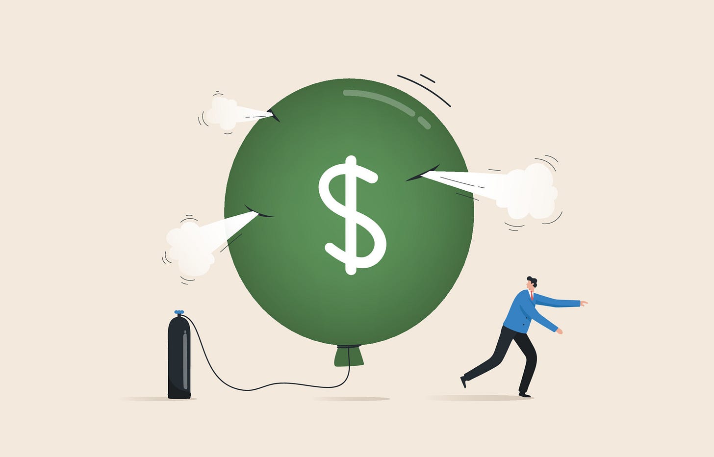 The economic bubble burst. The economy or finance has risen above the  actual price. Massive inflation creates a bubble. Investors run away from  giant bubble balloons. 8089814 Vector Art at Vecteezy