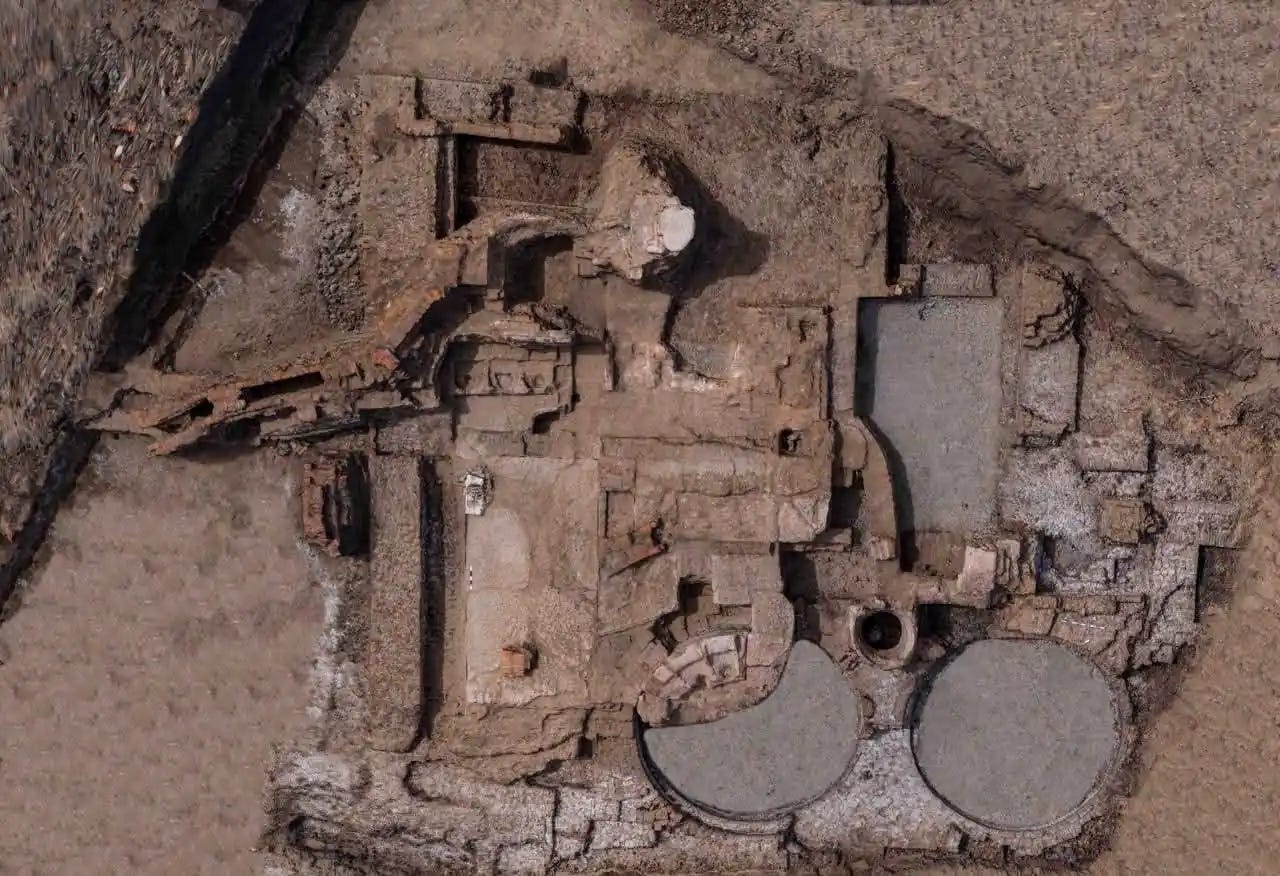 Aerial view of the ancient bath complex. Credit: Ministry of Tourism and Antiquities Aerial view of the ancient bath complex. Credit: Ministry of Tourism and Antiquities