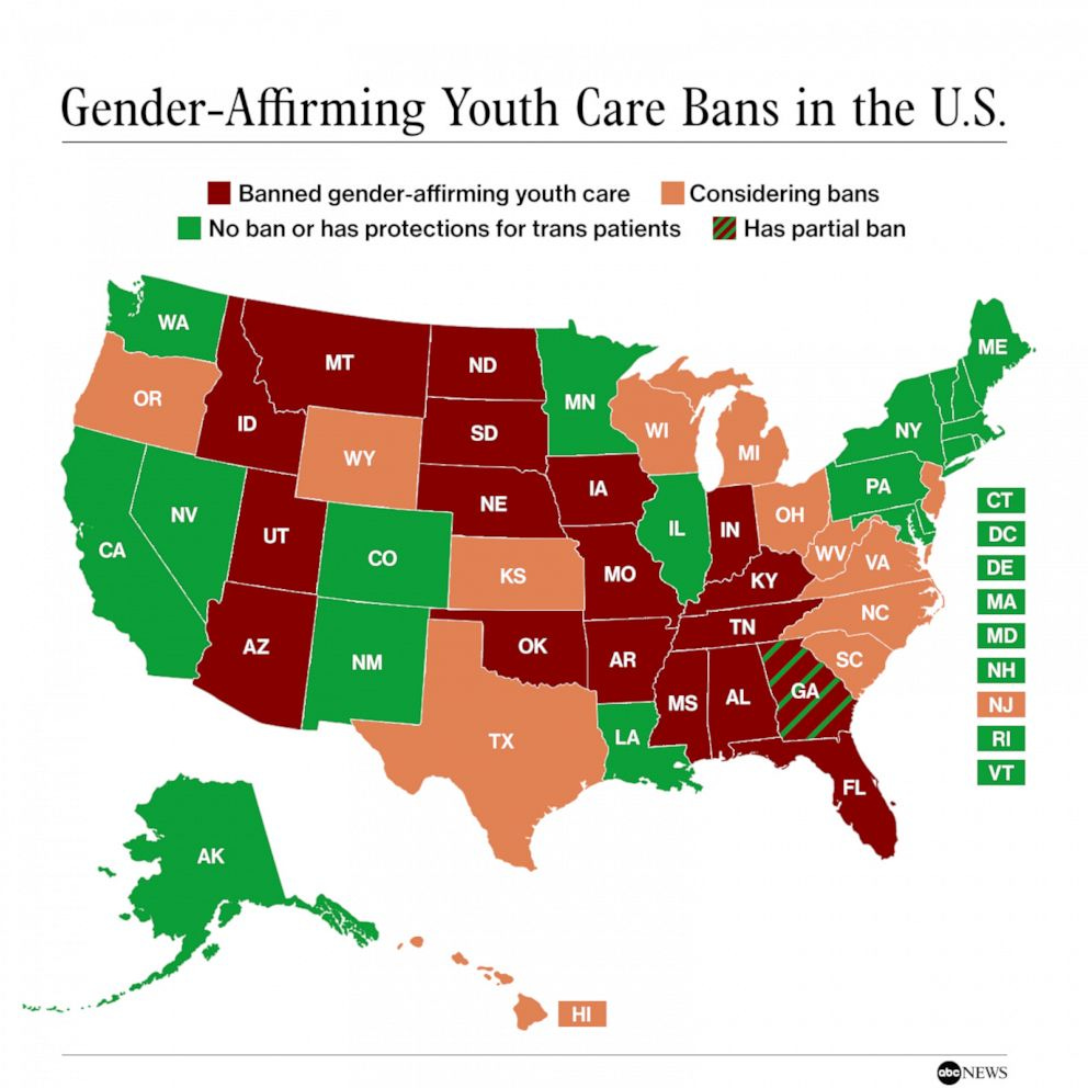 PHOTO: Gender-Affirming Youth Care Bans in the U.S.