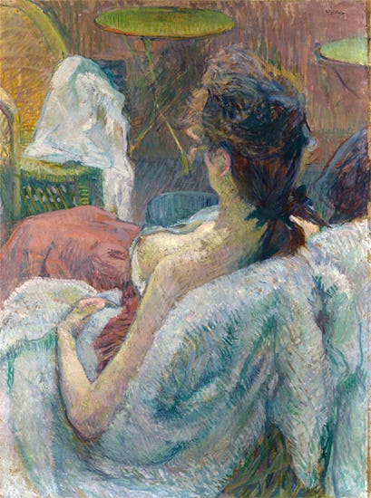 The Model Resting, Casein/Tempera, 1889, Henri de Toulouse Lautrec