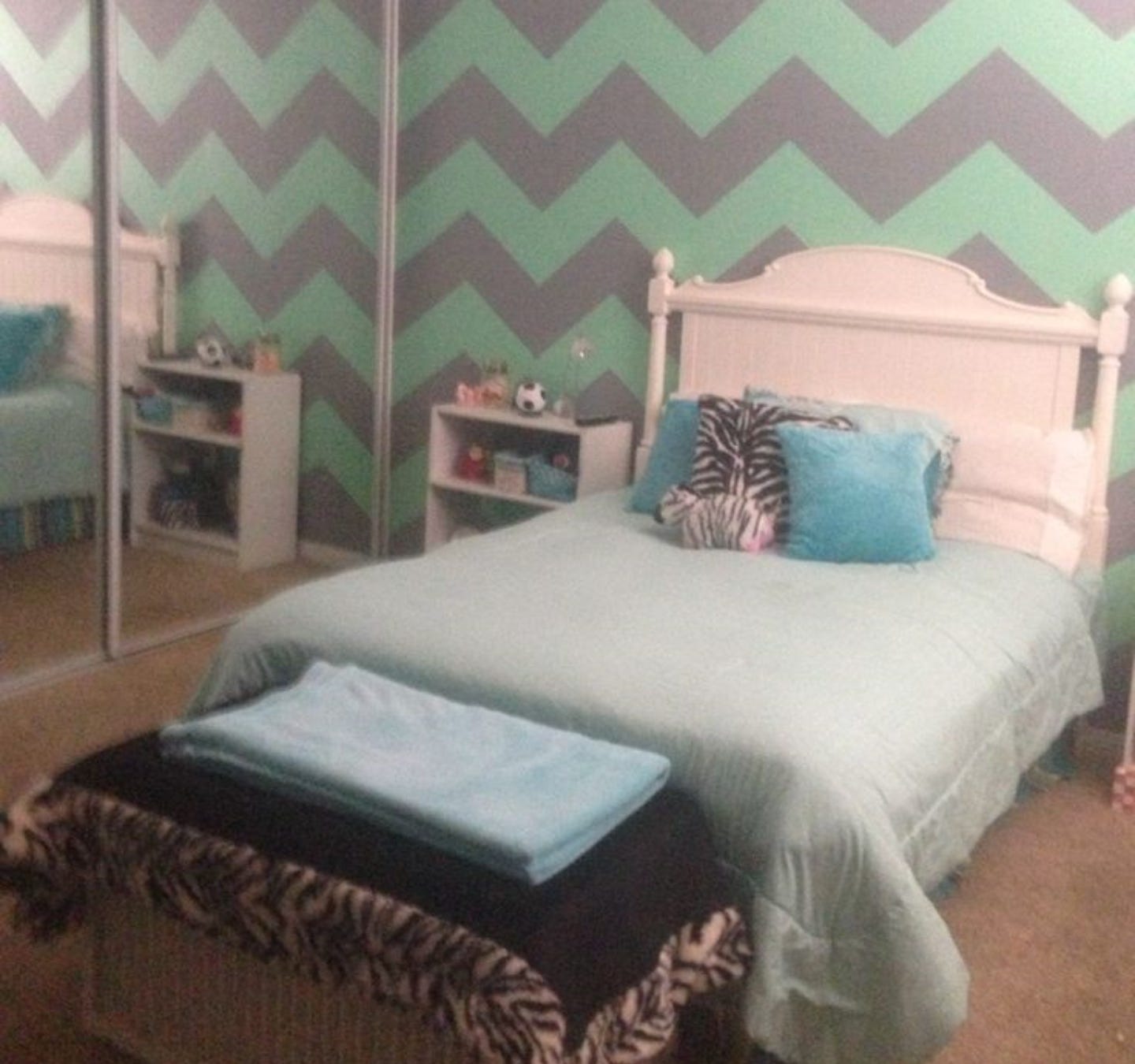 Gray and Mint Chevron Wall for Stylish Home Decor Gray and Mint Chevron Wall for Stylish Home Decor