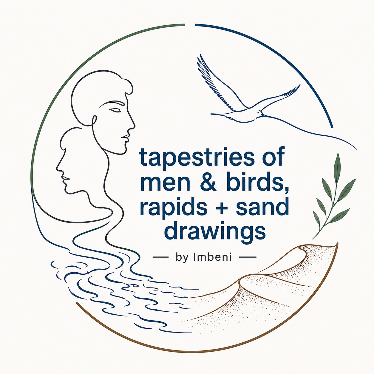 tapestries of men & birds, rapids + sand drawings