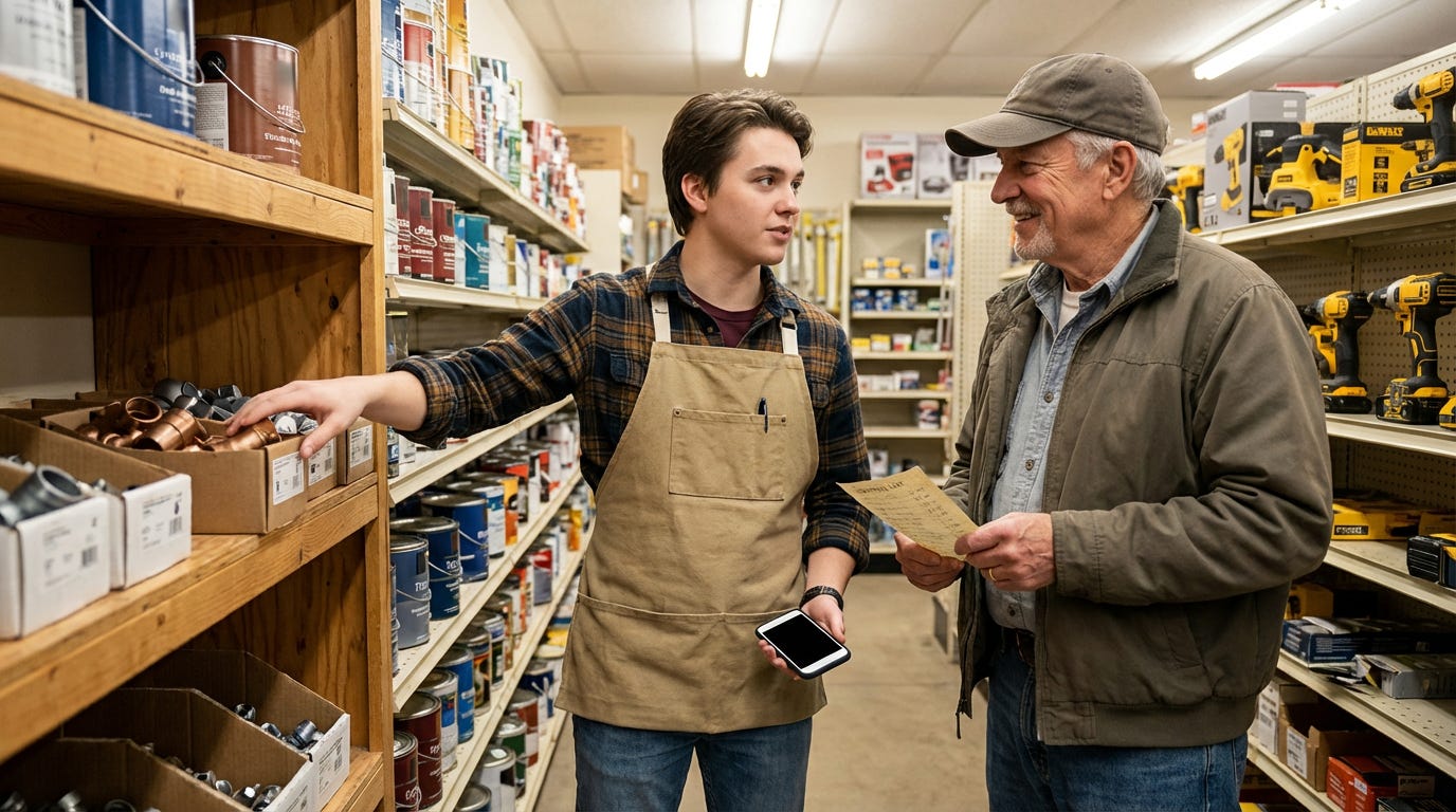 New hire at a hardware store
