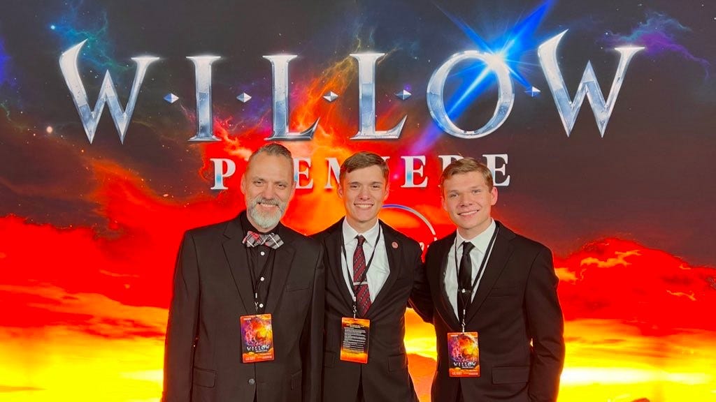David, Sam and Nate at the red carpet premiere of Willow: The Series - Announcement About the Future of Tatooine Sons: A Star Wars Podcast - Tatooine Sons