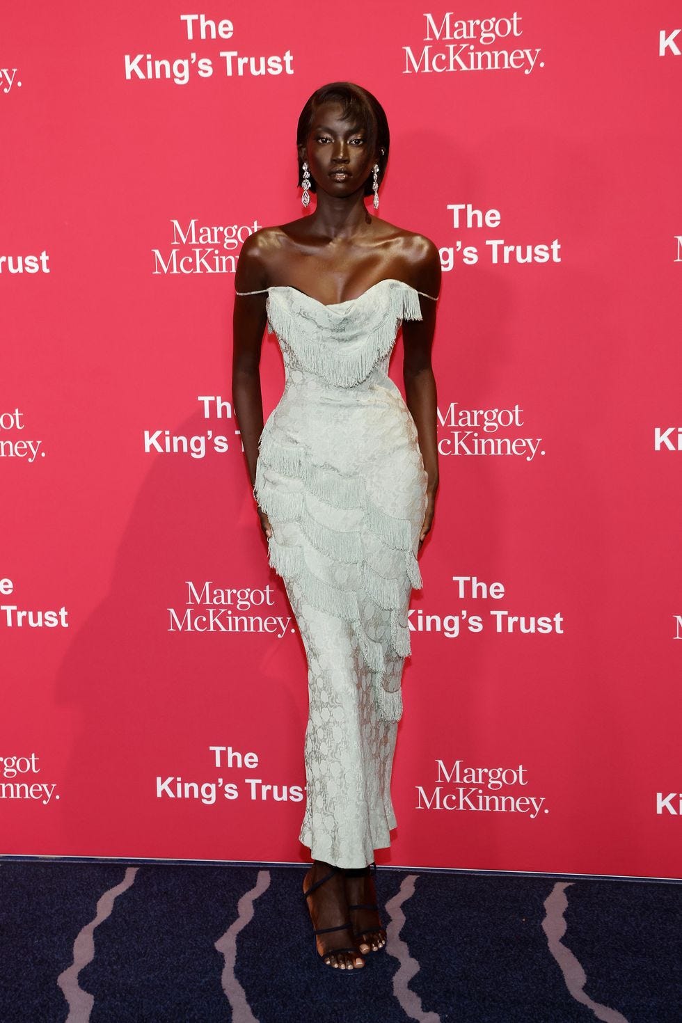 Anok Yai Brings Cowboy Fringe to the Carpet in Rare Vintage Dress