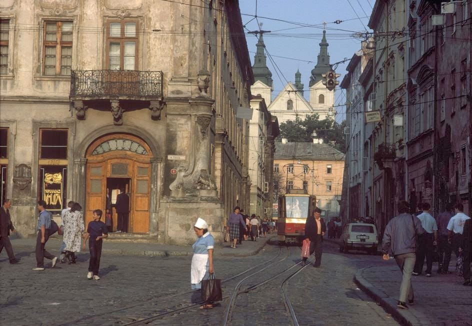 A view from Rynok Square to Russkaya Street in Lviv. A view from Rynok Square to Russkaya Street in Lviv.