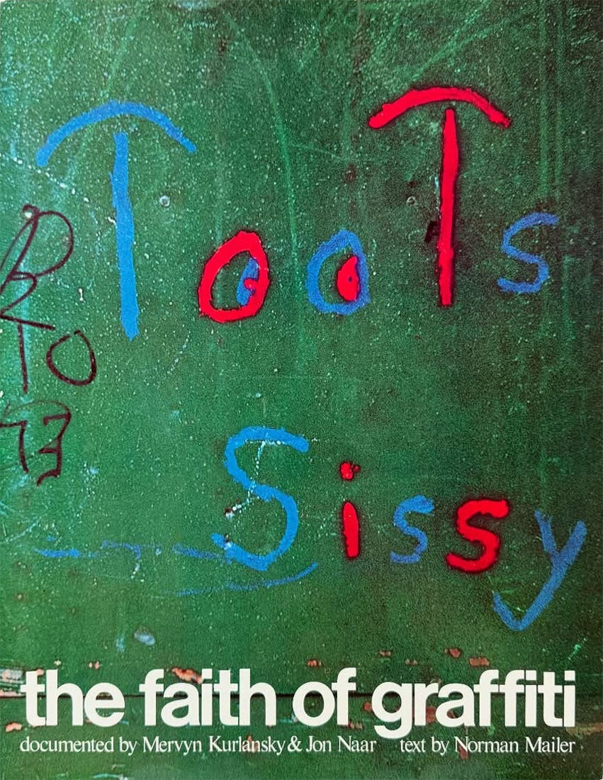 The Faith of Graffiti, Documented by Mervyn Kurlansky & Jon Naar, Text by Norman Mailer, Praeger Publishers, New York, NY, 1974 [Studio Bruno Tonini, Gussago (BS). Photographs: © Jon Naar]