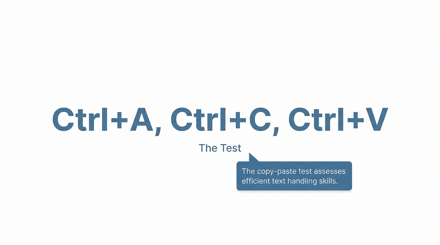 Ctrl+A, Ctrl+C, Ctrl+V — The Test