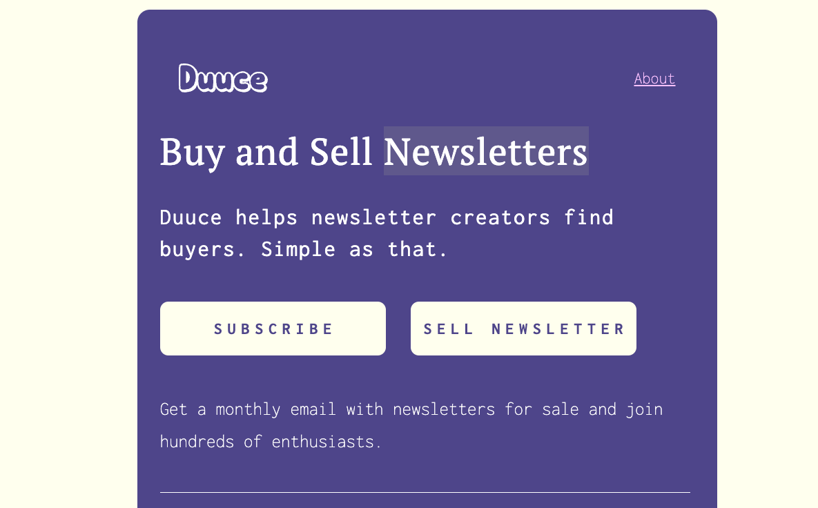screenshot landing page
